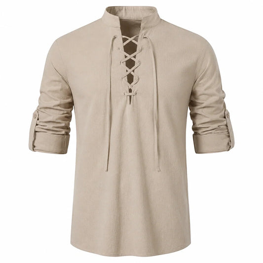 Caspian Men’s Relaxed-Fit Lace-Up Shirt