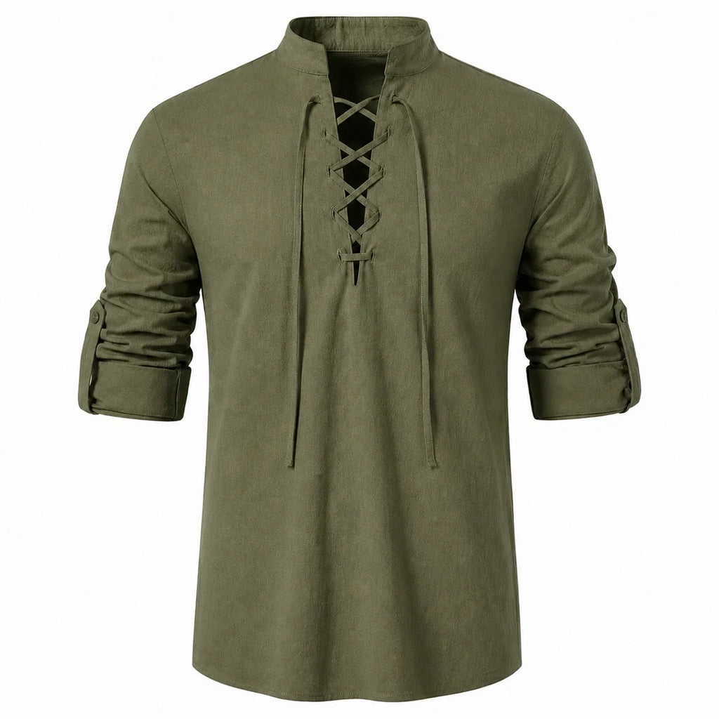 Caspian Men’s Relaxed-Fit Lace-Up Shirt