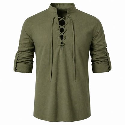 Caspian Men’s Relaxed-Fit Lace-Up Shirt