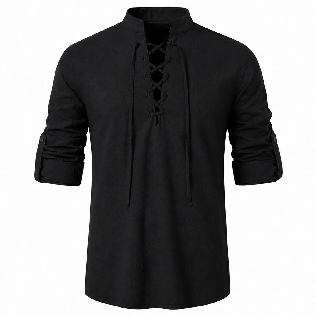 Caspian Men’s Relaxed-Fit Lace-Up Shirt
