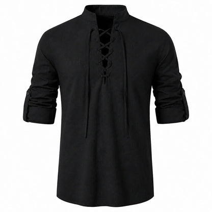Caspian Men’s Relaxed-Fit Lace-Up Shirt
